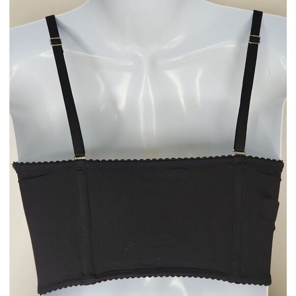 NWT Victorias Secret Black Bra / Top Unlined Bralette Top Strappy Zip Back XS - Picture 3 of 10